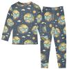 ALAZA Earth Cartoon Cloud Blue 2 Piece Pajama Set Long Sleeve Top and Pants Sleepwear Unisex 4T view 2