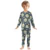 ALAZA Earth Cartoon Cloud Blue 2 Piece Pajama Set Long Sleeve Top and Pants Sleepwear Unisex 4T view 3