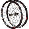 Bicycle Bike Wheel Set 700C Road Bike Wheelset Double Wall Rim 40Mm Fixed Gear Bike Wheel 1.37  24 TPI Single Speed Carbon Fiber Hub Sealed Bearing Bicycle Wheel(B) view 1