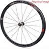 Bicycle Bike Wheel Set 700C Road Bike Wheelset Double Wall Rim 40Mm Fixed Gear Bike Wheel 1.37  24 TPI Single Speed Carbon Fiber Hub Sealed Bearing Bicycle Wheel(B) view 3