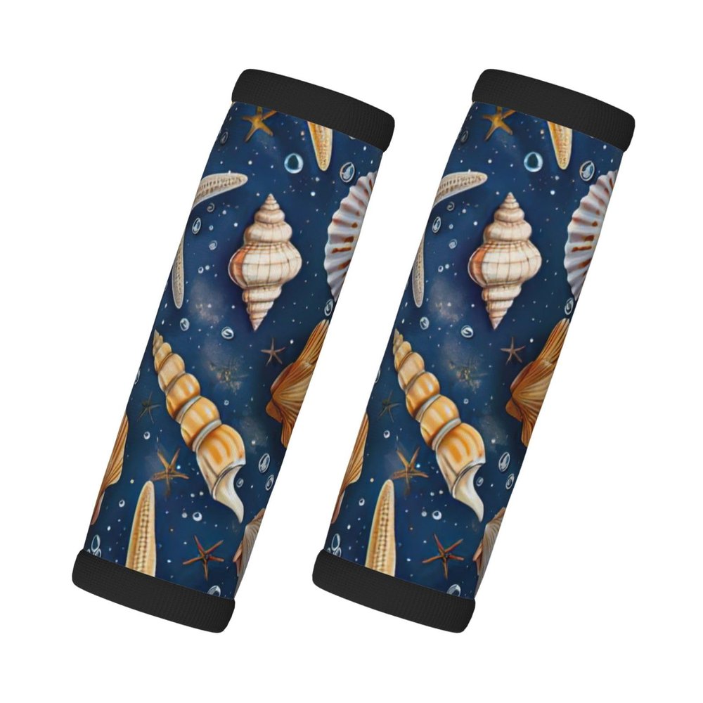2 Packs Starfish and Seashell Pattern Luggage Handle Wraps for Suitcase Comfort Soft Luggage Handle Covers for Travel