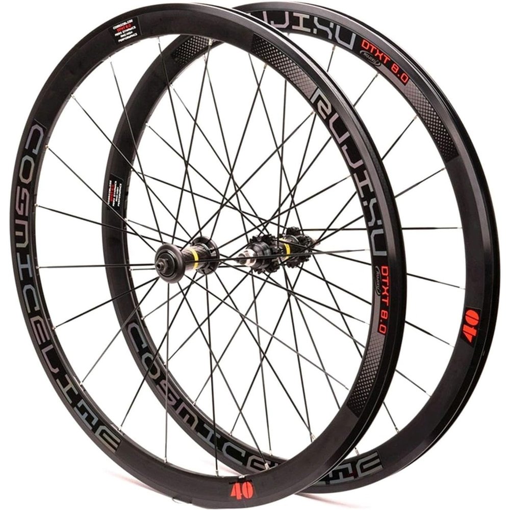 Bicycle Bike Wheel Set 700C Road Bike Wheelset Double Wall Rim 40Mm Fixed Gear Bike Wheel 1.37 24 TPI Single Speed Carbon Fiber Hub Sealed Bearing Bicycle Wheel(A)