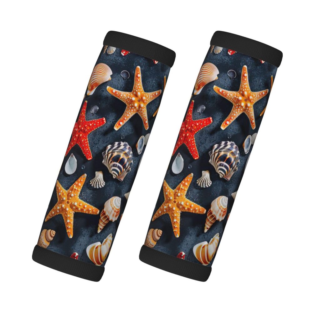 2 Packs Starfish and Seashell Pattern Luggage Handle Wraps for Suitcase Comfort Soft Luggage Handle Covers for Travel