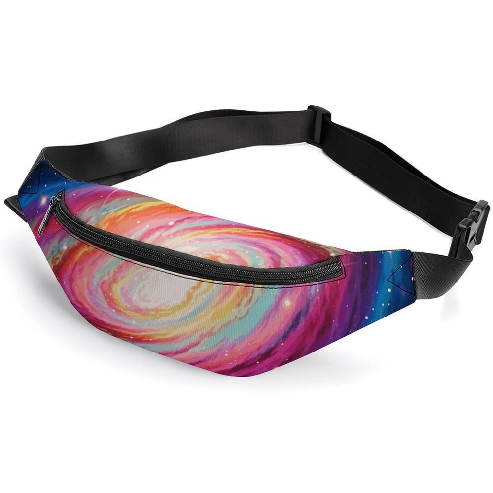 Fanny Pack for Men Women Colorful Galaxy Waist Pack Small Belt Bag with Adjustable Strap Waterproof Sling Bag Fashion Crossbody Bag Bum Bag for Travel Hiking Running