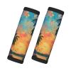 2 Packs Tropical Sunset Luggage Handle Wraps for Suitcase Comfort Soft Luggage Handle Covers for Travel view 1