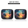 2 Packs Tropical Sunset Luggage Handle Wraps for Suitcase Comfort Soft Luggage Handle Covers for Travel view 2