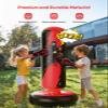 QPAU Punching Bag for Kids, 66 Inch Stable Inflatable Boxing Bag with Boxing Gloves, Stand Kids Punching Bag Toy for Boys & Girls Age 6-12, Boxing Set for Practicing Karate, Taekwondo, MMA (Black&Red) view 2