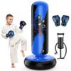 QPAU Punching Bag for Kids, 66 Inch Stable Inflatable Boxing Bag with Boxing Gloves, Stand Kids Punching Bag Toy for Boys & Girls Age 5-12, Boxing Set for Practicing Karate, Taekwondo, MMA (Blue) view 1