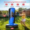 QPAU Punching Bag for Kids, 66 Inch Stable Inflatable Boxing Bag with Boxing Gloves, Stand Kids Punching Bag Toy for Boys & Girls Age 5-12, Boxing Set for Practicing Karate, Taekwondo, MMA (Blue) view 3