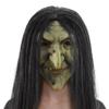 Adult Halloween Costumes 2024, Halloween Mask Wicked Witch Mask Stretch Latex Old Lady Mask with Black Hair Scary Mask with Ventilation Holes,Scary Masks view 1