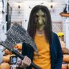 Adult Halloween Costumes 2024, Halloween Mask Wicked Witch Mask Stretch Latex Old Lady Mask with Black Hair Scary Mask with Ventilation Holes,Scary Masks view 3