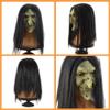 Adult Halloween Costumes 2024, Halloween Mask Wicked Witch Mask Stretch Latex Old Lady Mask with Black Hair Scary Mask with Ventilation Holes,Scary Masks view 4