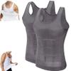 lunhaifi Wellook Compression Shirts,Mens Tummy Body Shaper Compression Vest,Mens Compression Shirt,Workout Tank Tops (Grey*2,2XL) view 1