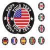 AI-NEEL Custom Embroidery Name Patches with Flag, Personalized Military Number Tag, Tactical Badges for Hat, Cap, Backpacks, Vest 2PCs (Circle Shape 3") view 1
