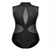 iiniim Womens Dance Outfits Sleeveless Sequins Cutout Back Leotard with Gloves Hat Dance Party Clubwear Black Medium view 4