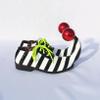 Oyolan Striped Clown Shoes Funny Circus Jester Shoes with Curved Point Jumbo Footwear for Women Men Black White 39/245 Years view 2