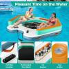 Goplus Inflatable Floating Dock, 8.7FT x 8.7FT Inflatable Dock Platform w/Detachable Ladder, Carry Bag, Water Mat Floating Platform Island Raft for Lake, Beach, Pool view 4