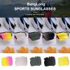 BangLong Polarized Sunglasses for Men & Women, 5 Interchangeable Lenses with UV 400 Protection Lightweight Sports Sun Glasses for Cycling Running Biking Fishing, Pink view 2