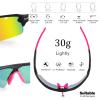 BangLong Polarized Sunglasses for Men & Women, 5 Interchangeable Lenses with UV 400 Protection Lightweight Sports Sun Glasses for Cycling Running Biking Fishing, Pink view 4