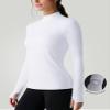 Zengjo Long Sleeve Running Shirts Women Thermal(White,S) view 4