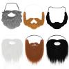 Bgfhna 6 Pcs Wizard Beard Halloween Funny Fake Beard with Adjustable Elastic Rope Facial Hair Accessories for Cosplay