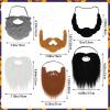 Bgfhna 6 Pcs Wizard Beard Halloween Funny Fake Beard with Adjustable Elastic Rope Facial Hair Accessories for Cosplay view 4