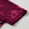 Mens Velvet Velour Luxury Shirts Vintage Long Sleeve Mock Neck Warm Slim Fit Pullover Tops Wedding Dance Party Shirts Wine view 4