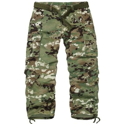 AKCARGO Cargo Pants for Men Casual Outdoor Relaxed Fit Camo Work Pants with 8 Pockets No Belt CP Camo 42
