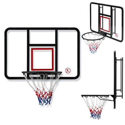 GFLCWYP 35.4 Inch Wall Mounted Basketball Backboard, Adjustable-Height Backboard and Rim Combo, Outdoor Wall Mount Basketball Hoop Fit Most Slanting Roofs