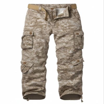 AKCARGO Cargo Pants for Men Casual Outdoor Relaxed Fit Camo Work Pants with 8 Pockets No Belt Desert Camo 36