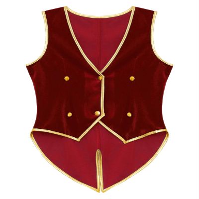 Nikiikoo Kids Boys Medieval Renaissance Steampunk Vest Tailcoat Victorian Vintage Waistcoat Velvet Jackets Red 16 Years