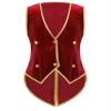 Nikiikoo Kids Boys Medieval Renaissance Steampunk Vest Tailcoat Victorian Vintage Waistcoat Velvet Jackets Red 16 Years view 3