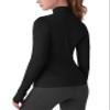 Zengjo Thumb Hole Long Sleeve Shirts for Women Yoga Workout(Black,XS) view 4