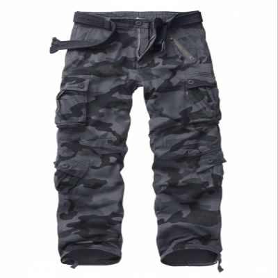 AKCARGO Cargo Pants for Men Casual Outdoor Relaxed Fit Camo Work Pants with 8 Pockets No Belt E Camo 36