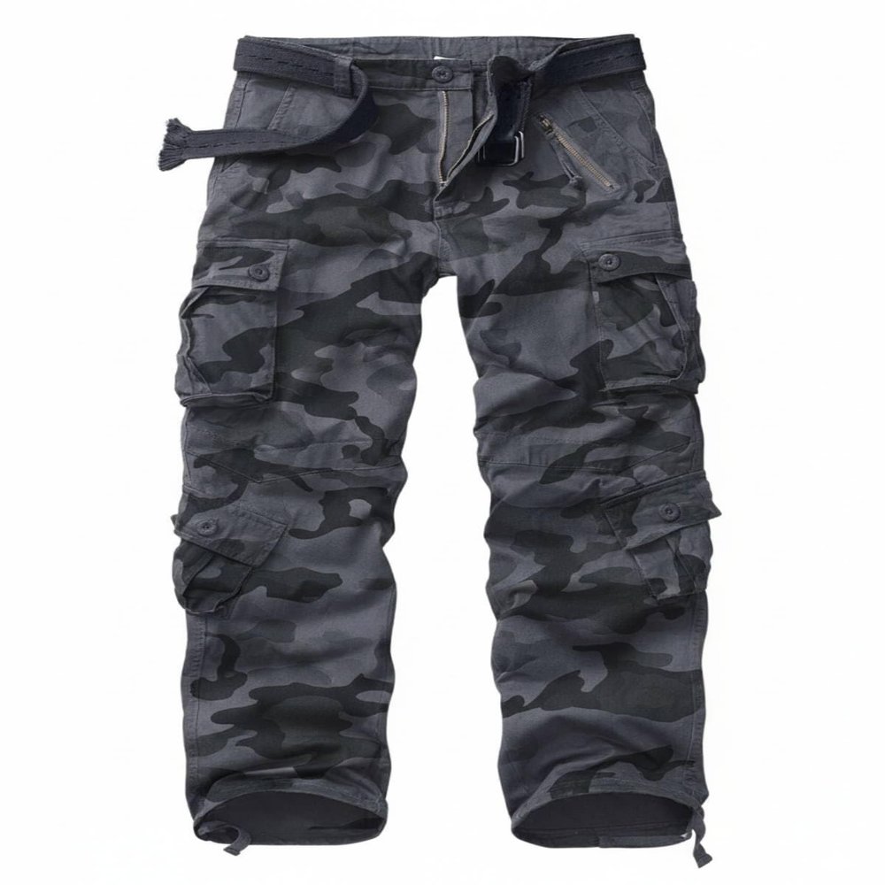 AKCARGO Cargo Pants for Men Casual Outdoor Relaxed Fit Camo Work Pants with 8 Pockets No Belt E Camo 36