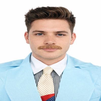 BC GOODS BY Cosplay Ready Men's Human Hair Mustache for a Realistic Look, Mixed Brown