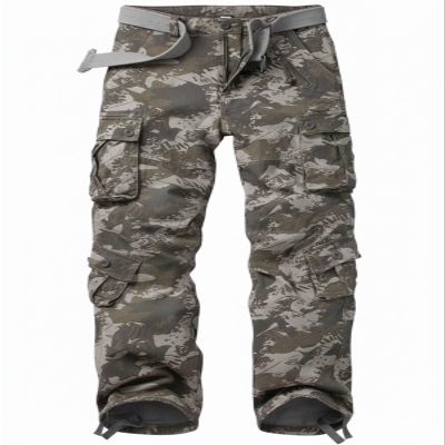 AKCARGO Cargo Pants for Men Casual Outdoor Relaxed Fit Camo Work Pants with 8 Pockets No Belt Water Spray Camo 40