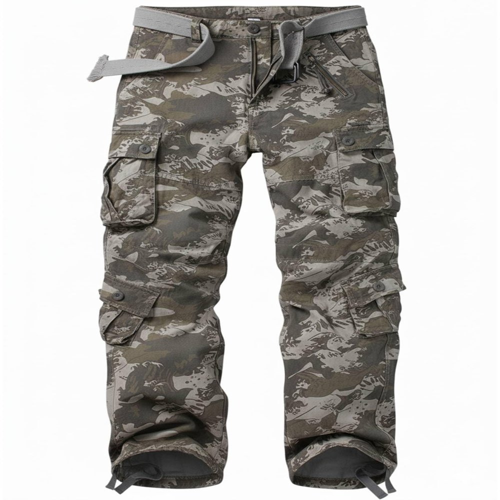AKCARGO Cargo Pants for Men Casual Outdoor Relaxed Fit Camo Work Pants with 8 Pockets No Belt Water Spray Camo 40