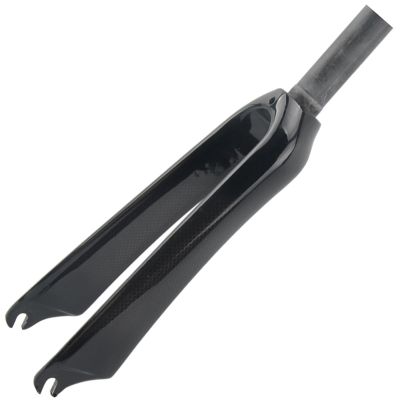 HWEVDHJ BMX Fork 14/16/18/20/22 Inch Carbon Fiber Folding Bike Rigid Fork C-Brake 28.6mm 1-1/8" Straight Tube Bikes Front Fork QR 100 Mm(Gloss Black,18"-100mm)