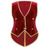 Eandarui Boys Kids Vintage Medieval Renaissance Tailcoat Velvet Vest Victorian Steampunk Button Down Waistcoat Red 6 Years view 3