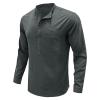 Men's Casual Front Placket Basic Long Sleeve Lightweight Henley Shirt Fashion Muscle Workout Athletic Tee Tops (Large,Grey) view 1