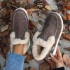 Women's Flat Fluffy Ankle Boots,Mini Boots Ankle,Anti-Slip Warm Snow Booties,Round Toe,Embroidered Patchwork Slip-On (Navy Blue,37/6.5-7) view 2