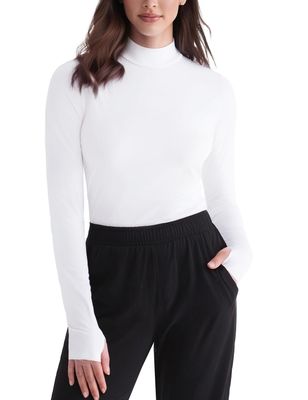 Thermal Long Sleeve Women Mock Neck Baselayer Top(White,XL)