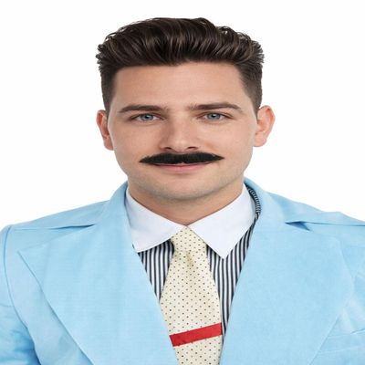 BC GOODS BY Cosplay Ready Men's Human Hair Mustache for a Realistic Look, Black