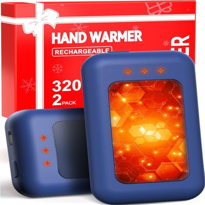 AI Hand Warmers Rechargeable, Reusable Portable Electric Hand Warmer, Fast Intelligent Heating in 1 Second, Gifts for Christmas, Outdoor, Golf, Hunting, Camping Accessories Blue 2Pack