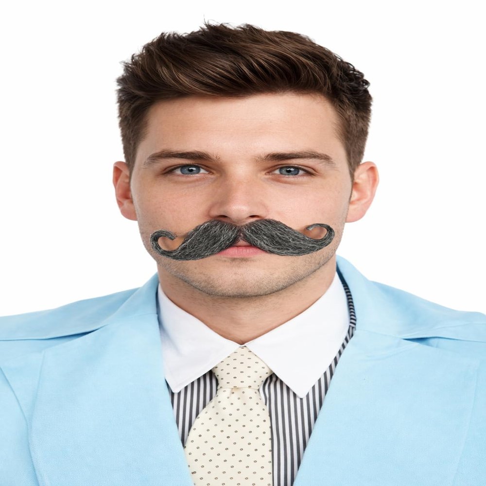 BC GOODS BY Rollie Fingers Moustache Mastery Set for Men, Grey