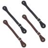 FINGERINSPIRE 4 Sets Imitation Leather Spur Tag Straps in Black Coconut Brown, Adjustable Boot Straps with Alloy Buckle for Western Men Women Equestrian Supplies view 1