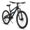 Cxcloestite 24/26/27Inch Mountain Bike, Dual Full Suspension Mountain Bike, 21 Speeds Dual Disc Brake, Aluminum Alloy/Steel Frame for Men and Women (26 inch-Aluminous Alloy Frame, Blue) view 1