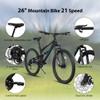 Cxcloestite 24/26/27Inch Mountain Bike, Dual Full Suspension Mountain Bike, 21 Speeds Dual Disc Brake, Aluminum Alloy/Steel Frame for Men and Women (26 inch-Aluminous Alloy Frame, Blue) view 3
