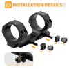 FOCUHUNTER 34mm Scope Mount, Cantilever Picatinny Scope Mount Fit 21mm Picatinny Rail, 1.62 inch Center Height, Slim Profile Offset Dual Ring One-Piece Mount for 34mm Diameter Scope Tube, Aluminum view 3